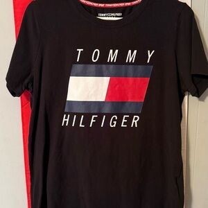 Tommy Hilfiger Sport Black Tee with Red Trim